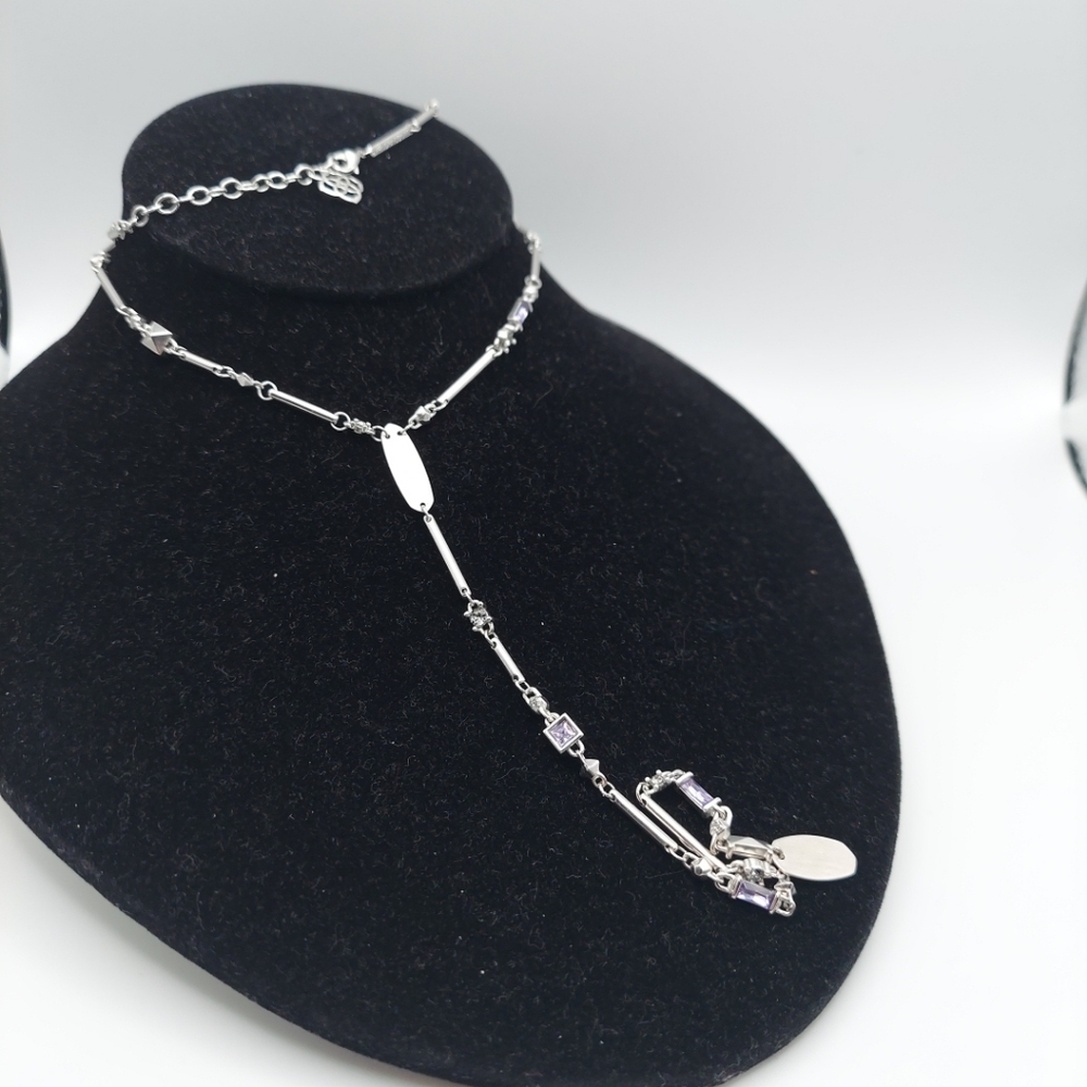 Kendra Scott Silver Necklace with Purple Accents